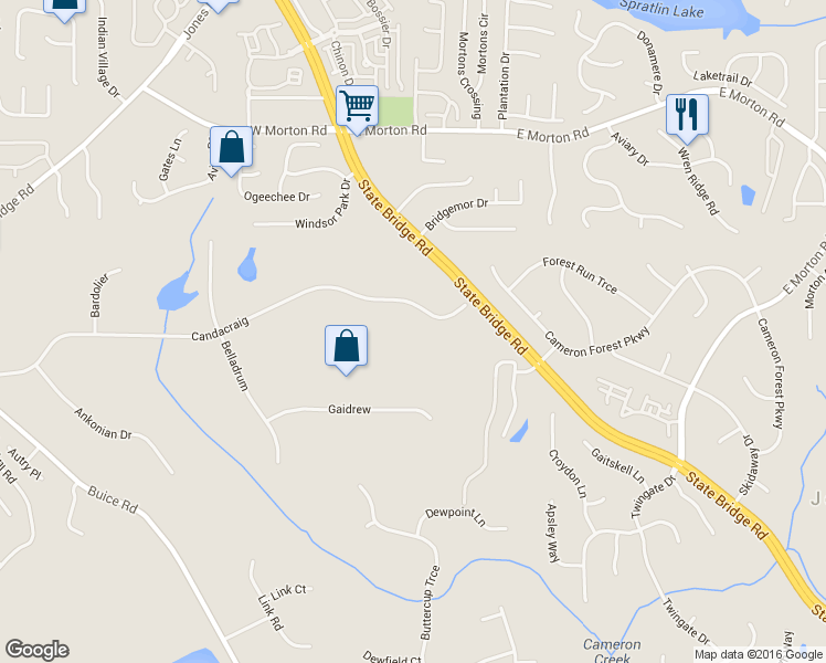 map of restaurants, bars, coffee shops, grocery stores, and more near 4895 Candacraig in Alpharetta