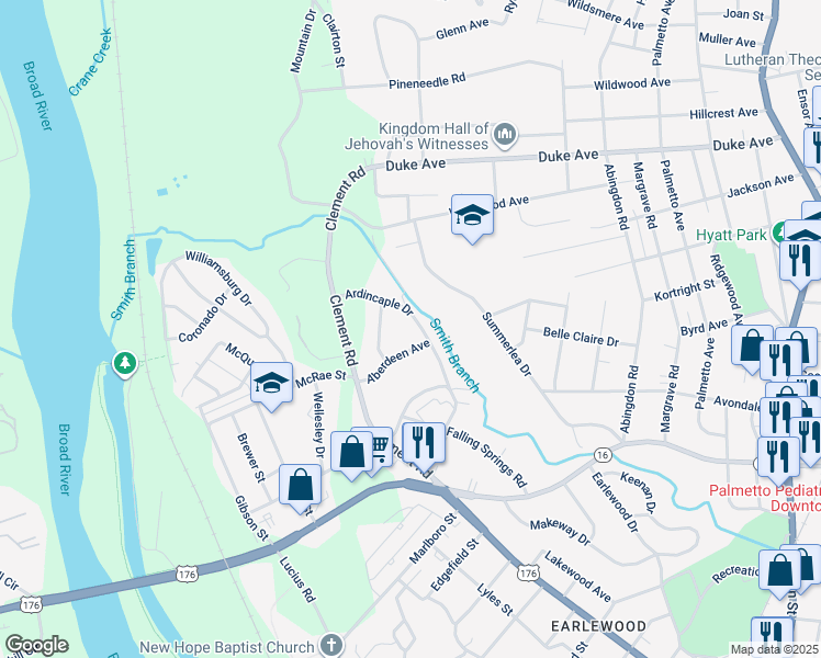 map of restaurants, bars, coffee shops, grocery stores, and more near 3817 Ardincaple Drive in Columbia