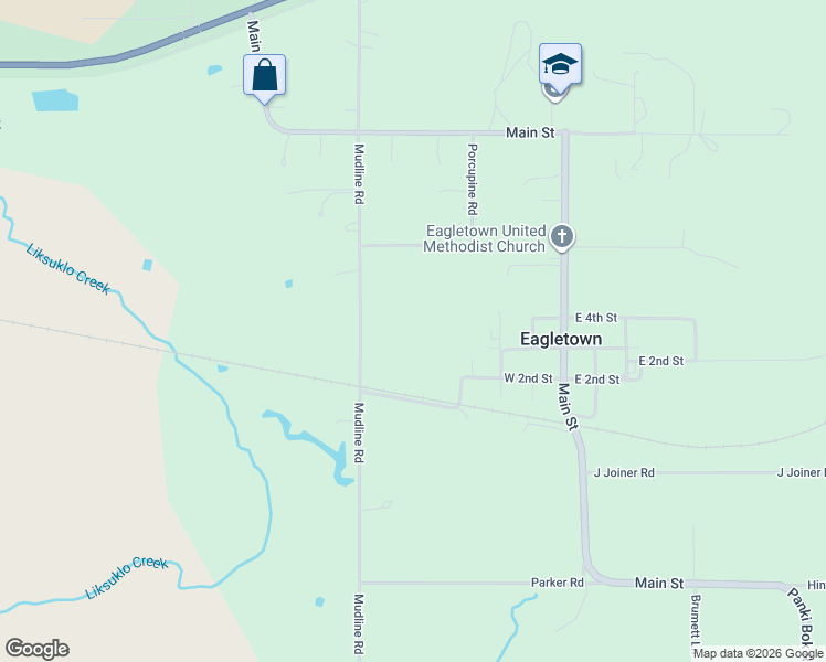 map of restaurants, bars, coffee shops, grocery stores, and more near 720 Mudline Road in Eagletown