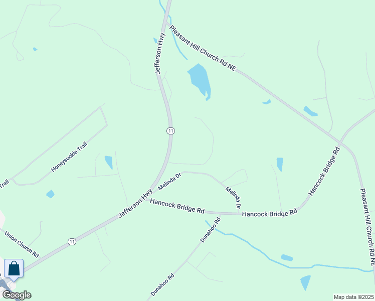 map of restaurants, bars, coffee shops, grocery stores, and more near 1109 Jefferson Highway in Winder