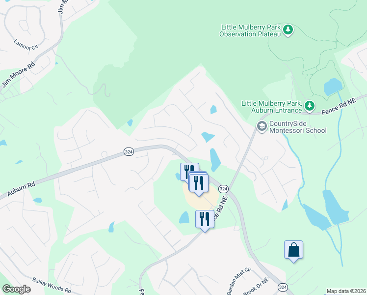 map of restaurants, bars, coffee shops, grocery stores, and more near 3459 In Bloom Way in Dacula