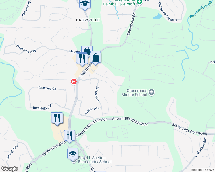 map of restaurants, bars, coffee shops, grocery stores, and more near 264 Allgood Trace in Acworth