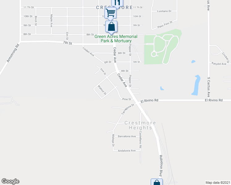 map of restaurants, bars, coffee shops, grocery stores, and more near 12052 Pine Street in Bloomington