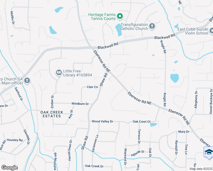 map of restaurants, bars, coffee shops, grocery stores, and more near 3448 Shaw Road in Marietta