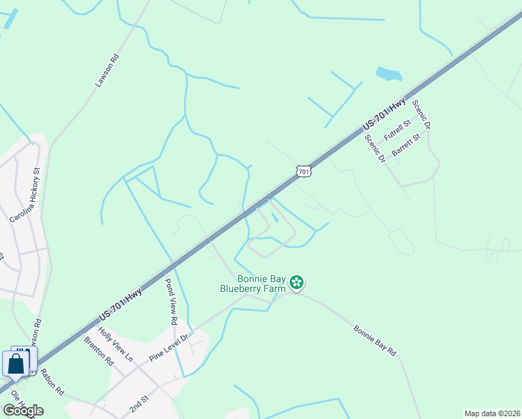 map of restaurants, bars, coffee shops, grocery stores, and more near 650 Padlock Road in Loris