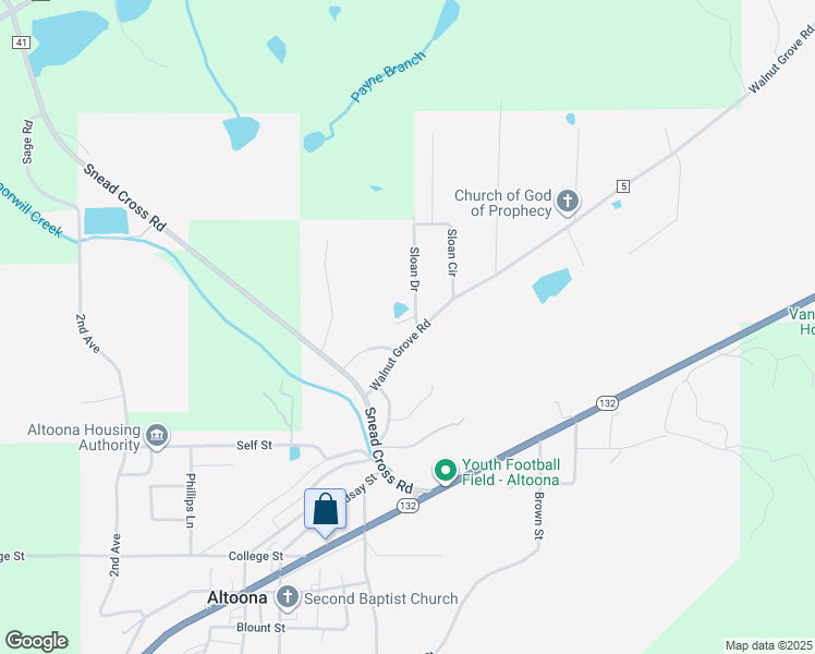 map of restaurants, bars, coffee shops, grocery stores, and more near 6490 Walnut Grove Road in Altoona
