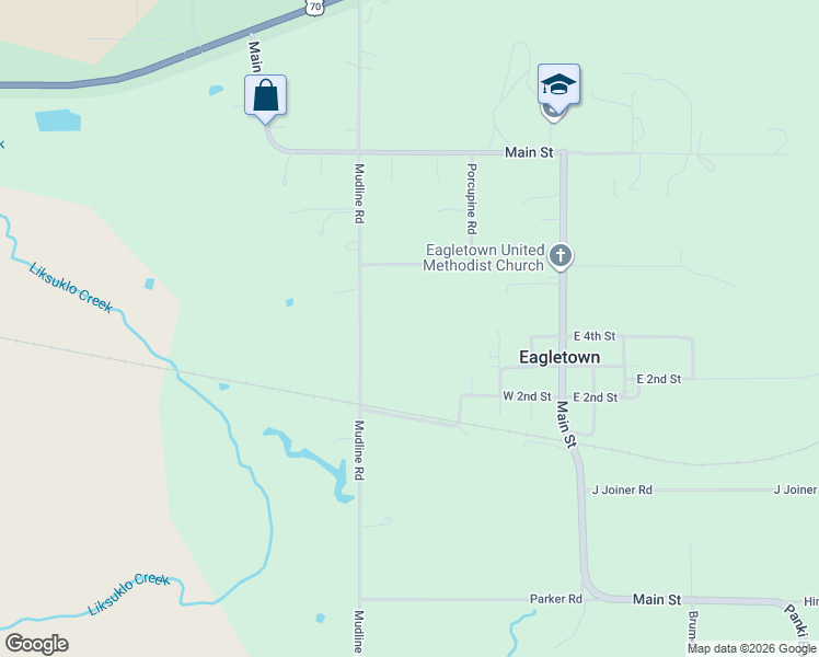 map of restaurants, bars, coffee shops, grocery stores, and more near 720 Mudline Road in Eagletown