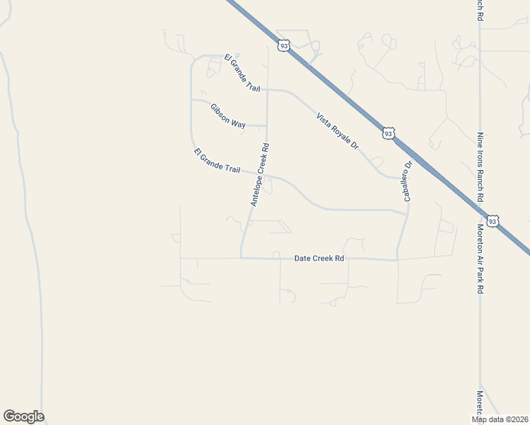 map of restaurants, bars, coffee shops, grocery stores, and more near 35525 Antelope Creek Road in Wickenburg