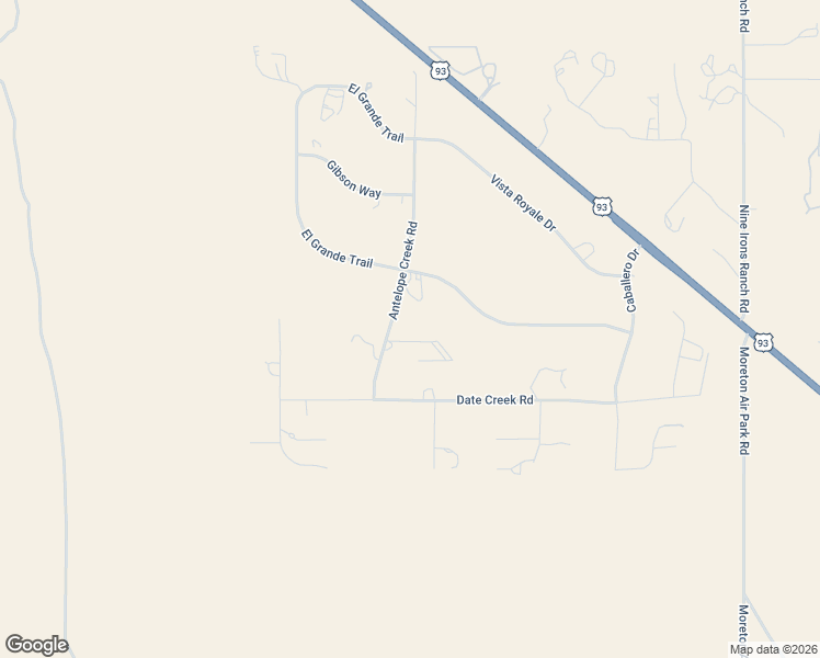 map of restaurants, bars, coffee shops, grocery stores, and more near 35525 Antelope Creek Road in Wickenburg