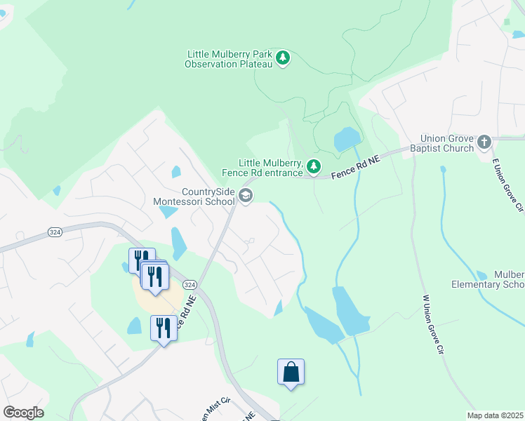 map of restaurants, bars, coffee shops, grocery stores, and more near 3759 Durham Run Way in Auburn