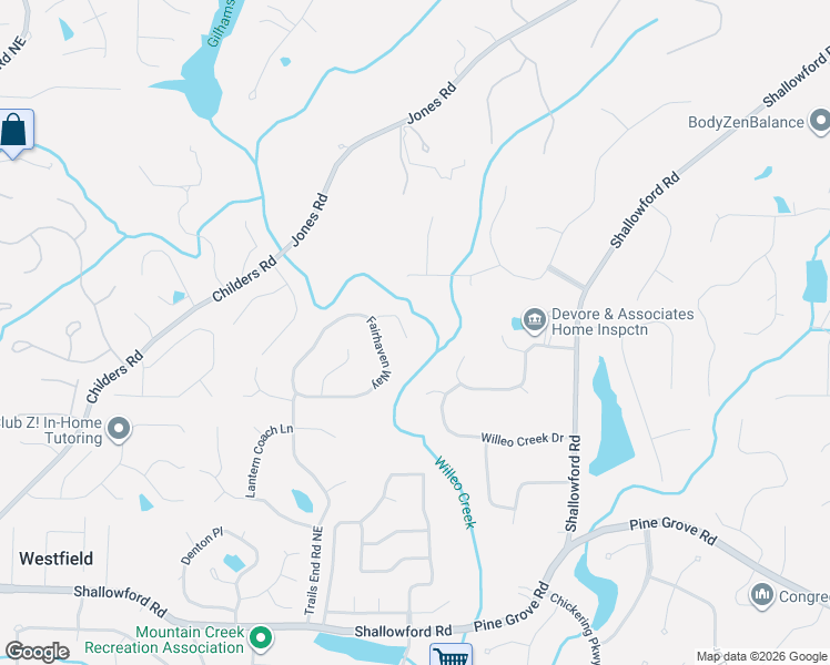 map of restaurants, bars, coffee shops, grocery stores, and more near 4868 Parkland Trail in Roswell