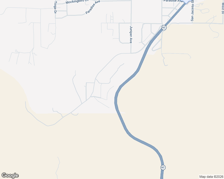 map of restaurants, bars, coffee shops, grocery stores, and more near 49175 Sun Ray Road in Morongo Valley