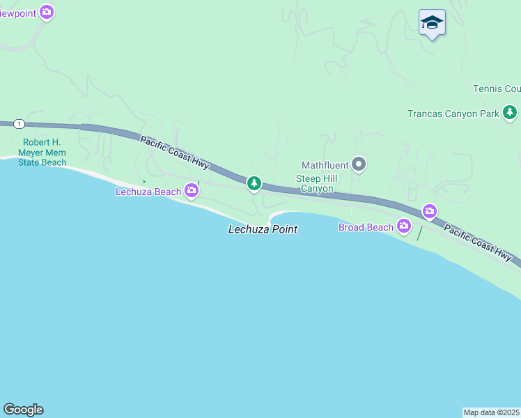 map of restaurants, bars, coffee shops, grocery stores, and more near 31554 Victoria Point Road in Malibu