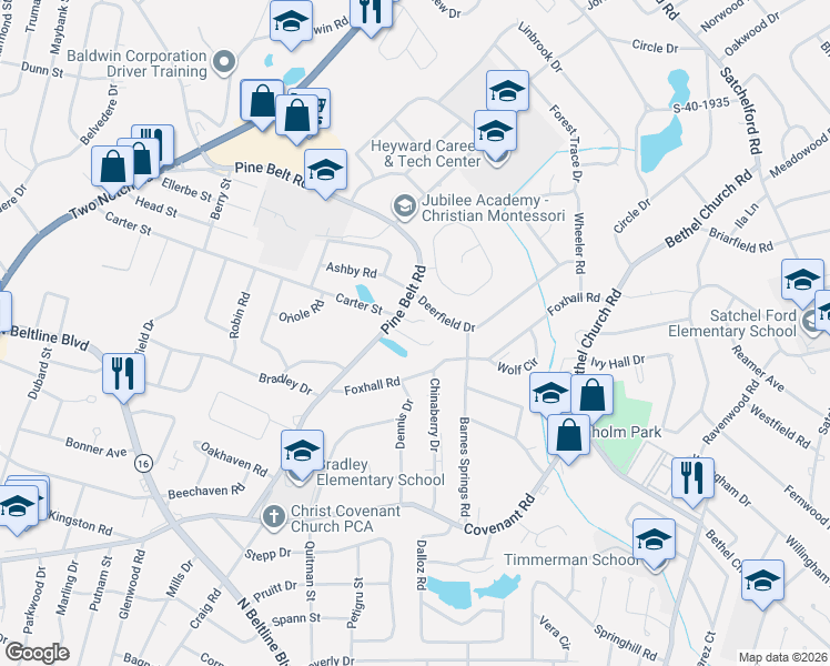 map of restaurants, bars, coffee shops, grocery stores, and more near 14 Godbold Court in Columbia