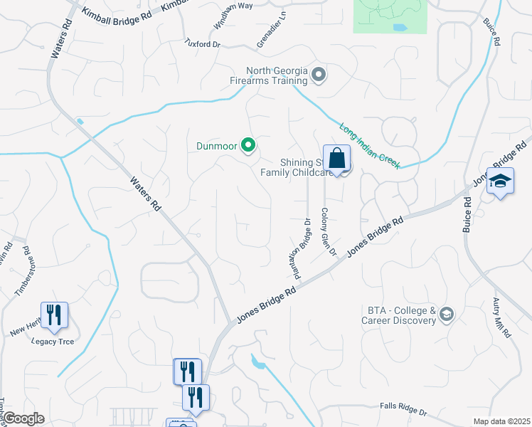 map of restaurants, bars, coffee shops, grocery stores, and more near 230 Sophia Cove in Alpharetta
