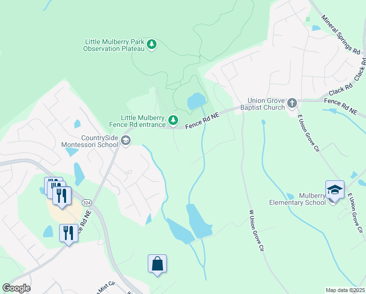 map of restaurants, bars, coffee shops, grocery stores, and more near 755 Holcombe Woods Court in Auburn