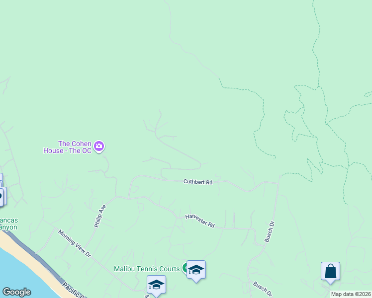 map of restaurants, bars, coffee shops, grocery stores, and more near 5332 Horizon Drive in Malibu