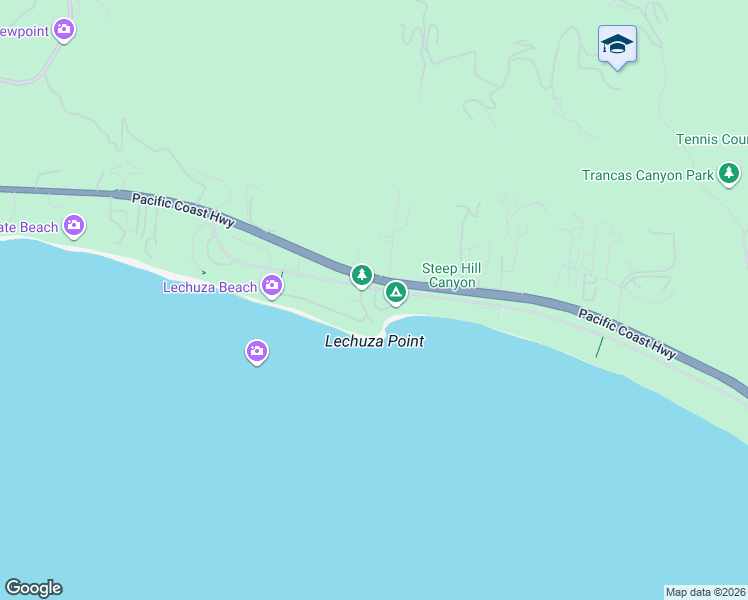 map of restaurants, bars, coffee shops, grocery stores, and more near 31558 Victoria Point Road in Malibu