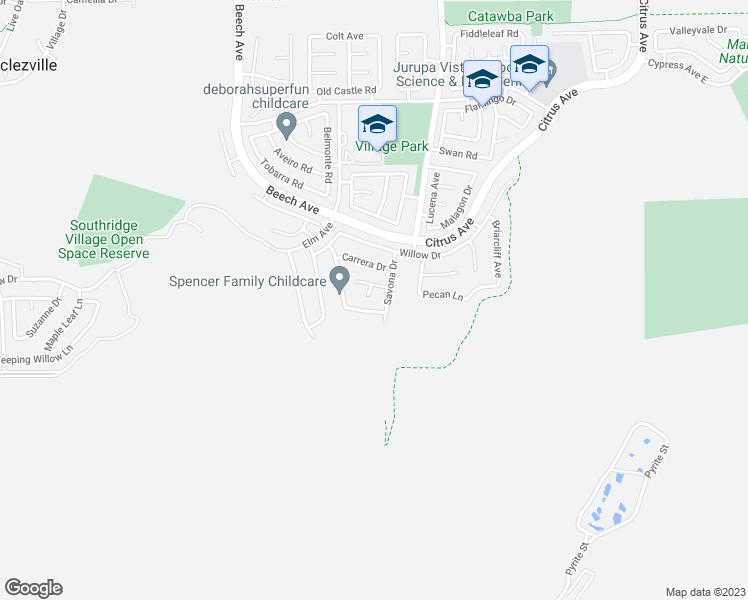 map of restaurants, bars, coffee shops, grocery stores, and more near 11955 Napoli Circle in Fontana
