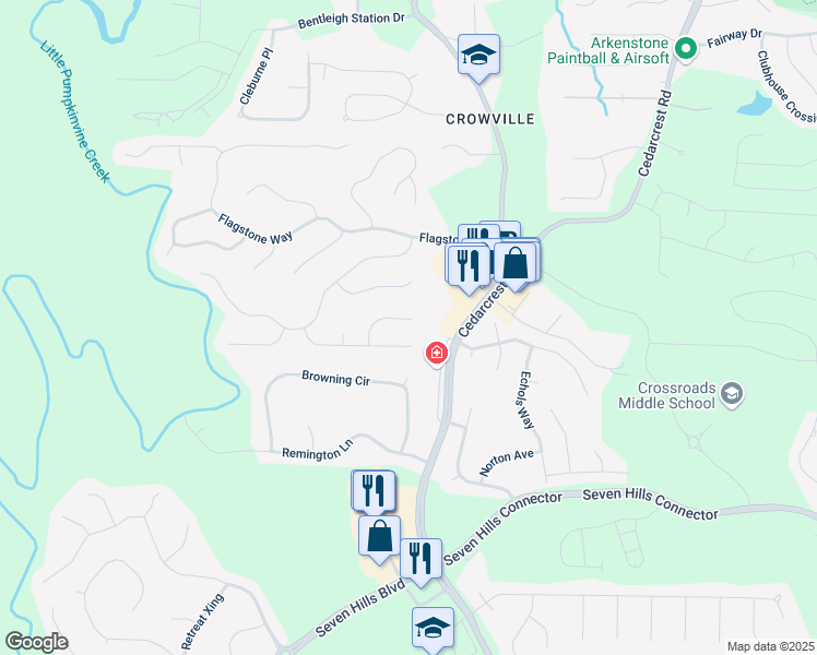 map of restaurants, bars, coffee shops, grocery stores, and more near 132 Carlton Court in Acworth