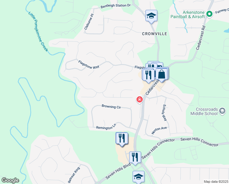 map of restaurants, bars, coffee shops, grocery stores, and more near 34 Rose Bay Court in Acworth