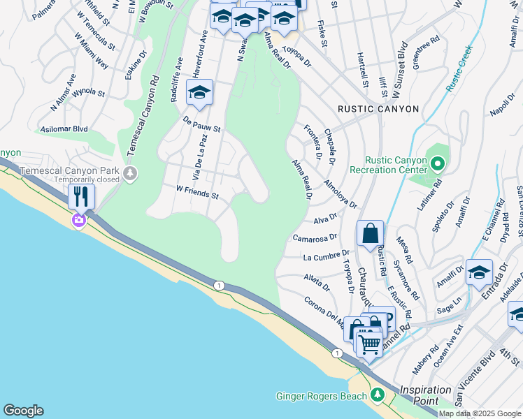 map of restaurants, bars, coffee shops, grocery stores, and more near 15206 Earlham Street in Los Angeles