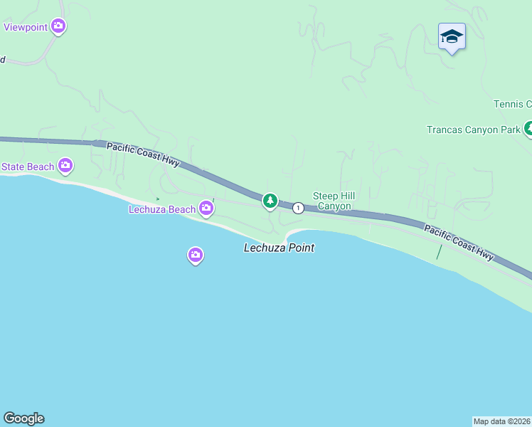 map of restaurants, bars, coffee shops, grocery stores, and more near 31569 Sea Level Drive in Malibu