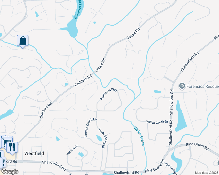 map of restaurants, bars, coffee shops, grocery stores, and more near 4981 Fairhaven Way in Roswell