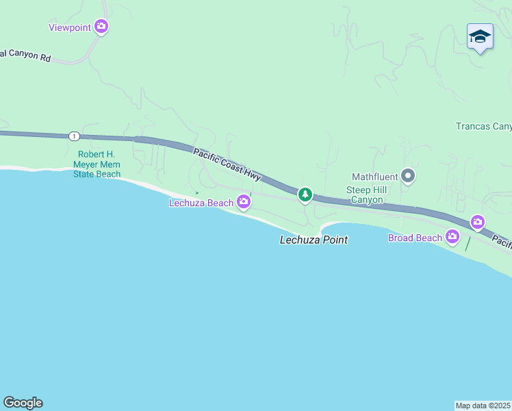 map of restaurants, bars, coffee shops, grocery stores, and more near 31709 Sea Level Drive in Malibu