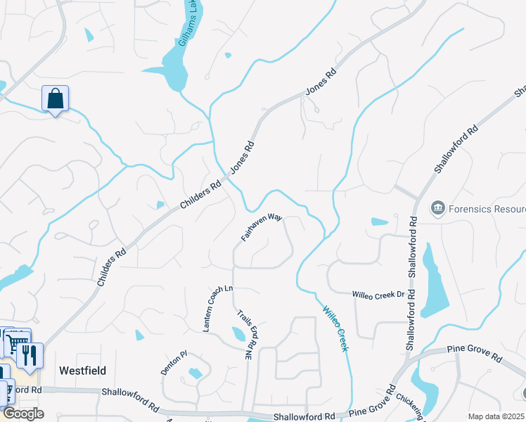 map of restaurants, bars, coffee shops, grocery stores, and more near 4981 Fairhaven Way in Roswell