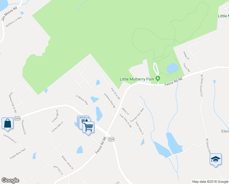 map of restaurants, bars, coffee shops, grocery stores, and more near 873 Port West Drive Northeast in Dacula