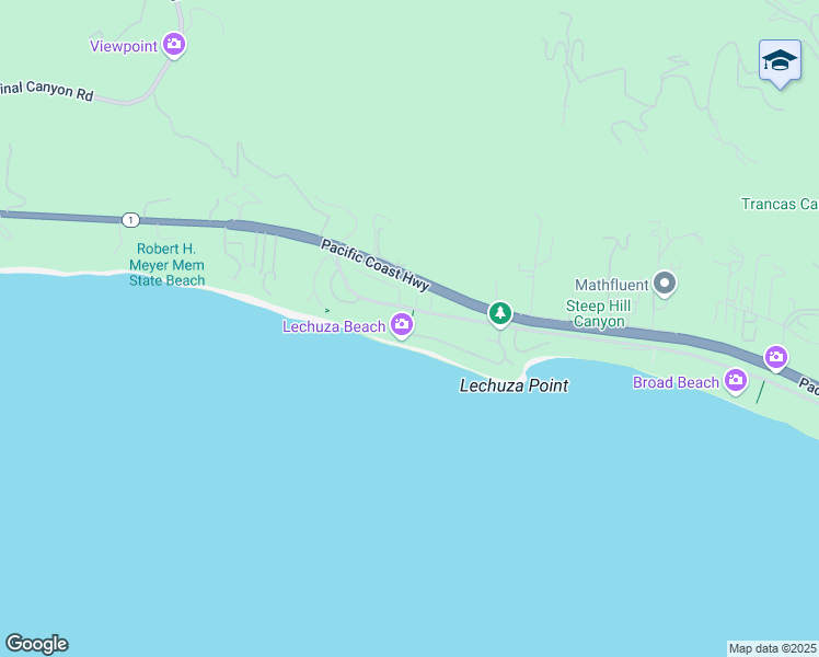 map of restaurants, bars, coffee shops, grocery stores, and more near 31725 Sea Level Drive in Malibu