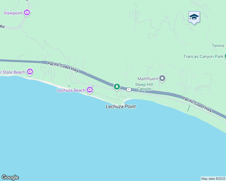 map of restaurants, bars, coffee shops, grocery stores, and more near 31604 Broad Beach Road in Malibu