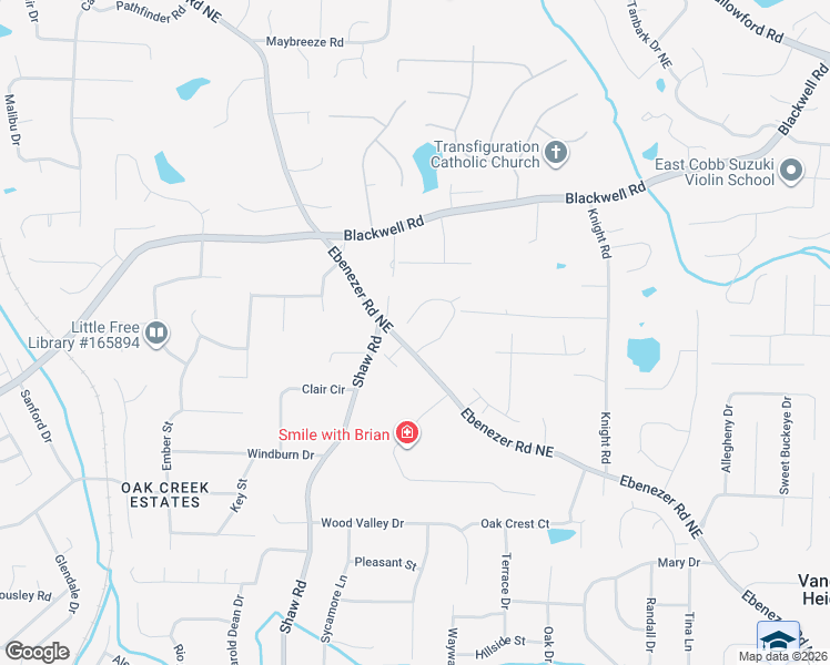 map of restaurants, bars, coffee shops, grocery stores, and more near 1609 Hampton Oaks Bend Northeast in Marietta