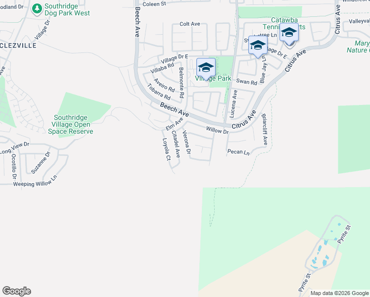 map of restaurants, bars, coffee shops, grocery stores, and more near 11932 Verona Drive in Fontana
