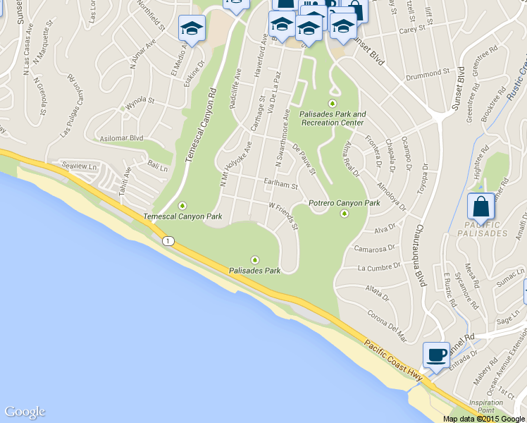 map of restaurants, bars, coffee shops, grocery stores, and more near 327 North Swarthmore Avenue in Los Angeles