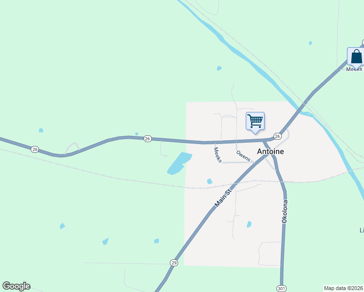 map of restaurants, bars, coffee shops, grocery stores, and more near 3103-3117 Arkansas 26 in Delight