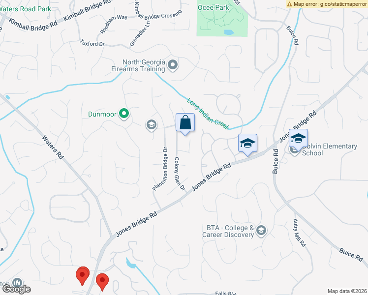 map of restaurants, bars, coffee shops, grocery stores, and more near 110 Colony Run in Alpharetta