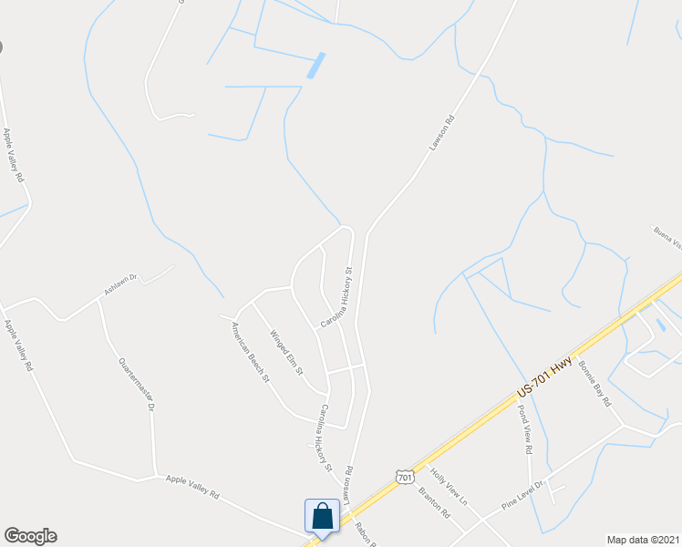 map of restaurants, bars, coffee shops, grocery stores, and more near 321 Carolina Hickory Street in Loris