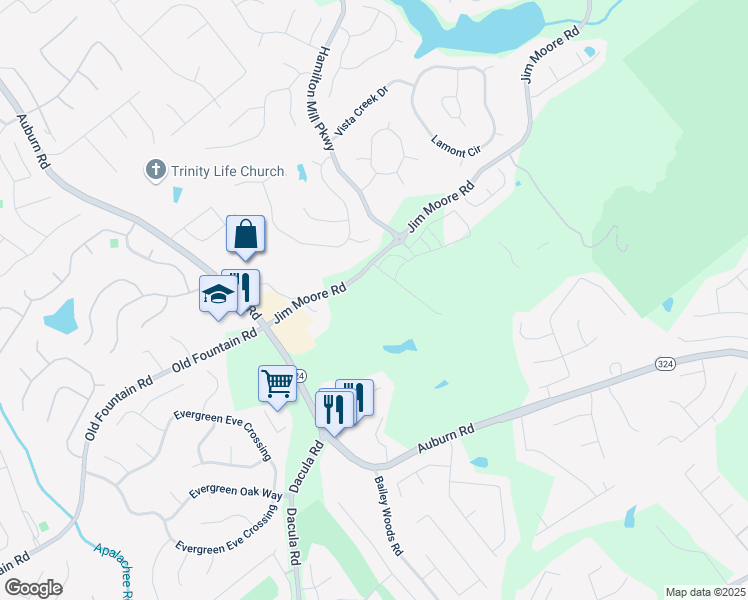 map of restaurants, bars, coffee shops, grocery stores, and more near in Dacula