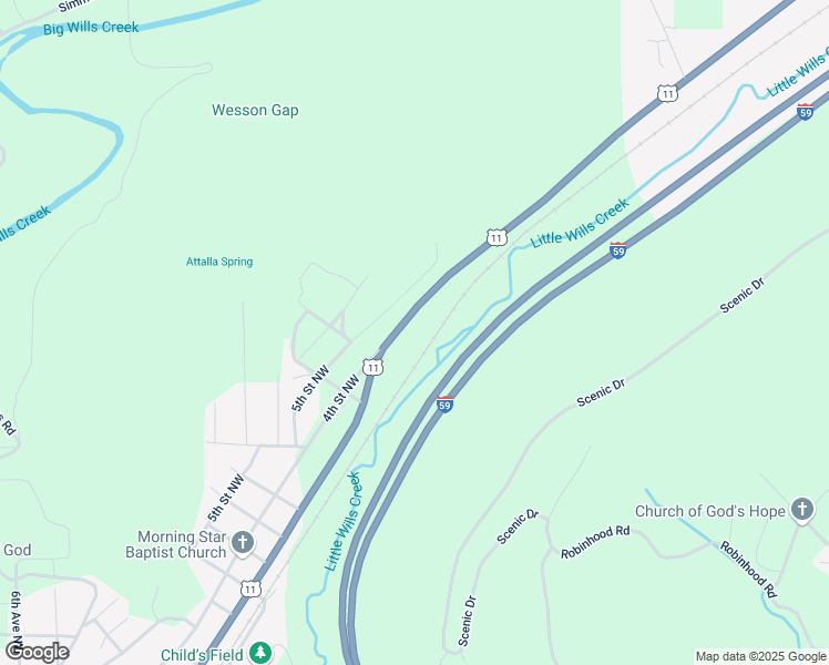 map of restaurants, bars, coffee shops, grocery stores, and more near 2003 4th Street Northwest in Attalla
