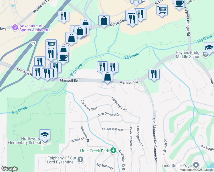 map of restaurants, bars, coffee shops, grocery stores, and more near 2000 Jardin Court in Alpharetta