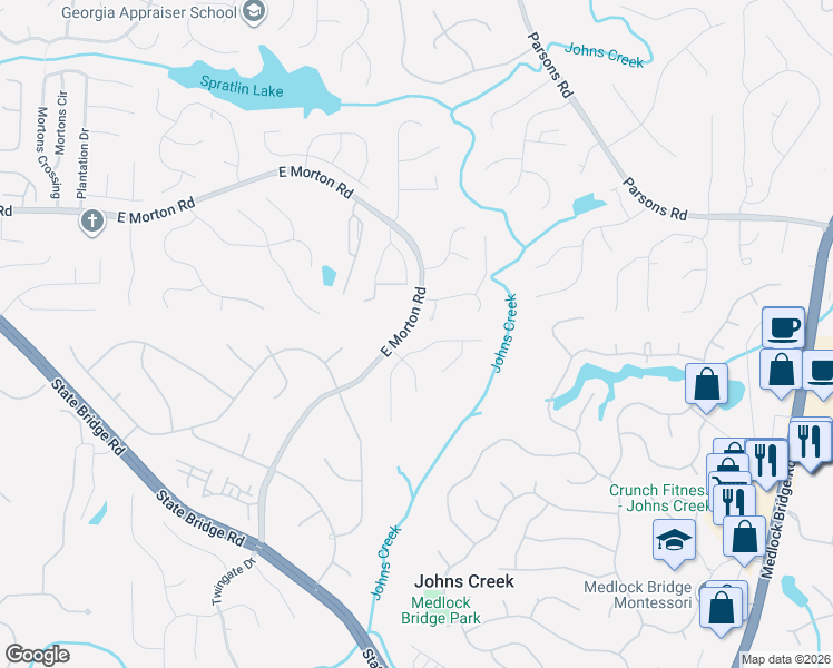 map of restaurants, bars, coffee shops, grocery stores, and more near 702 Ravenview Court in Alpharetta