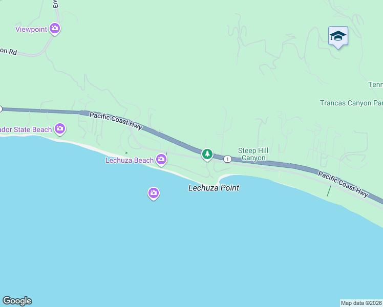 map of restaurants, bars, coffee shops, grocery stores, and more near 31617 Broad Beach Road in Malibu