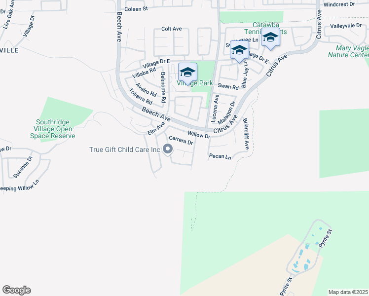 map of restaurants, bars, coffee shops, grocery stores, and more near 15570 Madalena Circle in Fontana