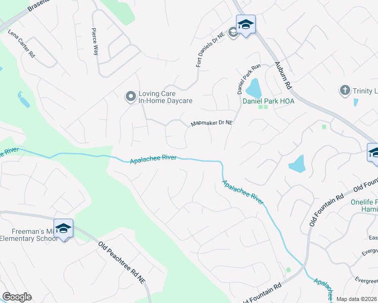 map of restaurants, bars, coffee shops, grocery stores, and more near 1838 Mapmaker Drive Northeast in Dacula