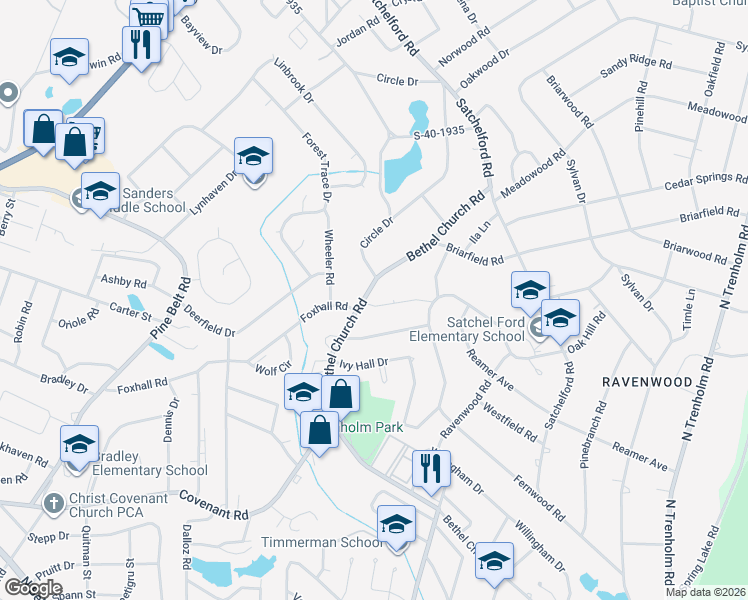 map of restaurants, bars, coffee shops, grocery stores, and more near 20 Mosswood Road in Columbia