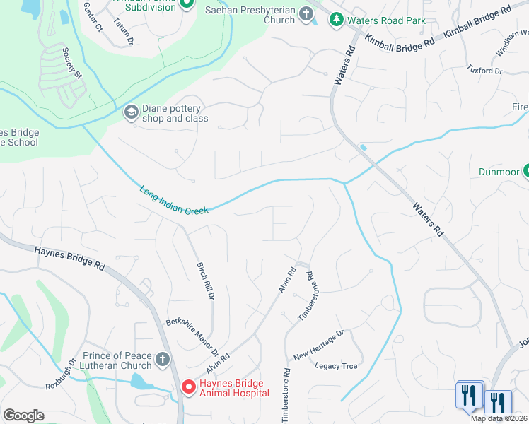 map of restaurants, bars, coffee shops, grocery stores, and more near 10570 Summer Ridge Drive in Alpharetta