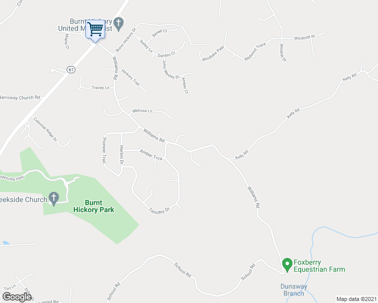 map of restaurants, bars, coffee shops, grocery stores, and more near Williams Road in Paulding County