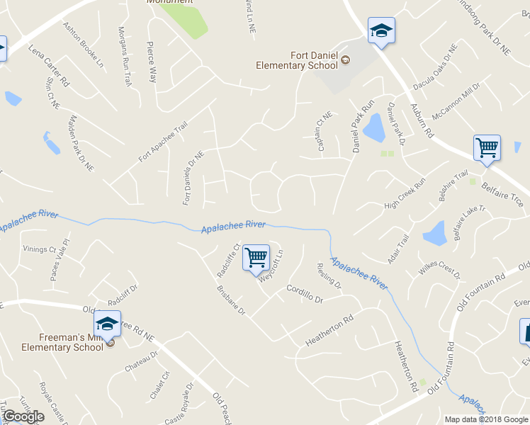 map of restaurants, bars, coffee shops, grocery stores, and more near 1878 Mapmaker Drive Northeast in Dacula